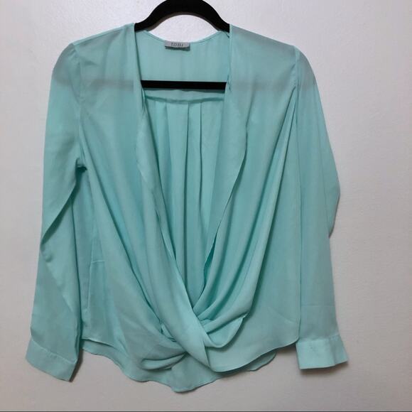 Tobi light blue blouse draped xs extra small - Picture 1 of 4